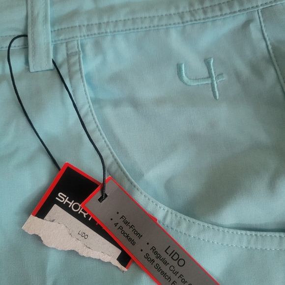 Short Par 4 Mens Chino Golf Shorts Size 32 Blue - Picture 2 of 5